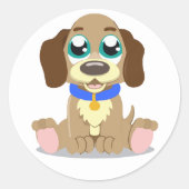 Puppy Ronde Sticker (Voorkant)