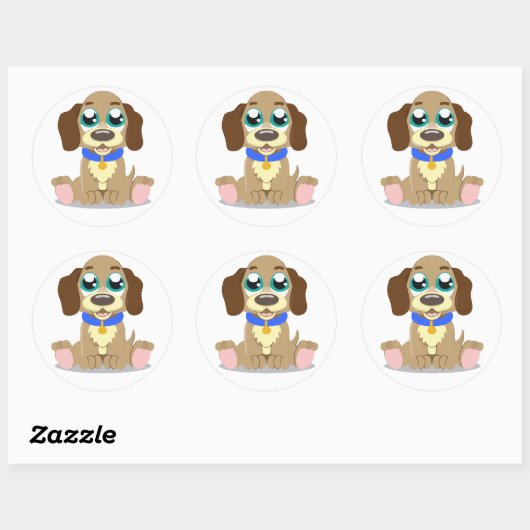 Puppy Ronde Sticker (Vel)