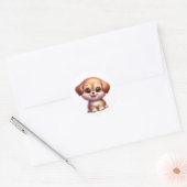 Puppy Ronde Sticker (Envelop)