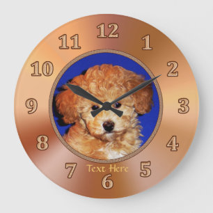 Puppy Room Ideeën met Cute Puppy Clock of UW FOTO Grote Klok