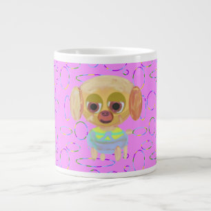 Puppy Roze Moderne Koele Cirkels Lussen Splash Grote Koffiekop