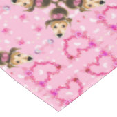 Puppy roze tablecloth Hearts Tafelkleed (Gekanteld)