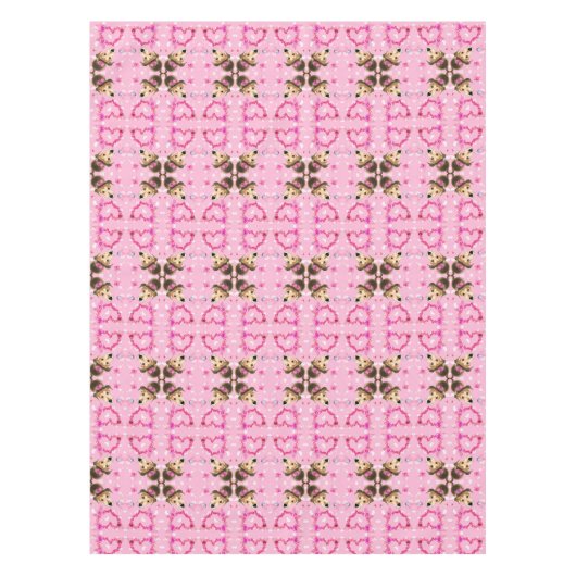 Puppy roze tablecloth Hearts Tafelkleed (Voorkant)