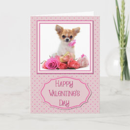Puppy & Rozen Valentijn Feestdagen Kaart
