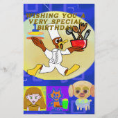 Puppy Ruimteschip Chef Ducky Kazoo Gelukkige Verja Briefpapier (Achterkant)