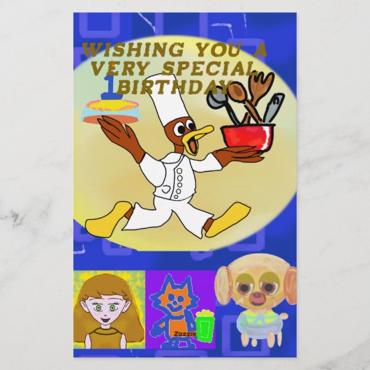 Puppy Ruimteschip Chef Ducky Kazoo Gelukkige Verja Briefpapier (Achterkant)