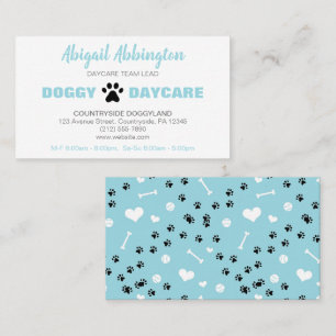 Puppy run Blue Doggy Daycare Visitekaartje