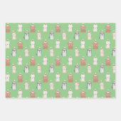 Puppy Santa Hat Blauwe Kerstvakantie Inpakpapier Vel (Voorkant 3)