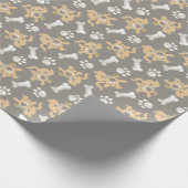 Puppy Scooby-Doo Bone & Paw Print Patroon Cadeaupapier (Hoek)
