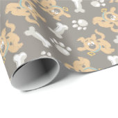 Puppy Scooby-Doo Bone & Paw Print Patroon Cadeaupapier (Rol Hoek)