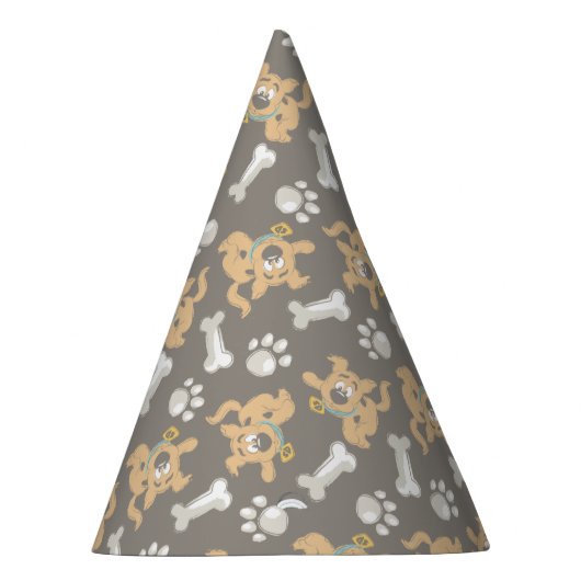 Puppy Scooby-Doo Bone & Paw Print Patroon Feesthoedjes (Rechts)