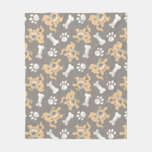 Puppy Scooby-Doo Bone & Paw Print Patroon Fleece Deken (Voorkant)