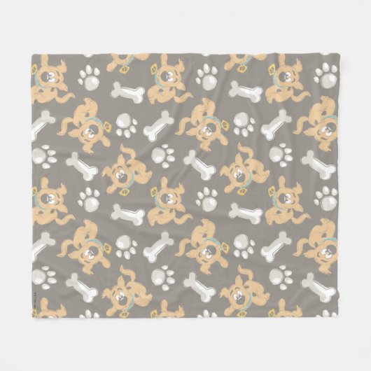 Puppy Scooby-Doo Bone & Paw Print Patroon Fleece Deken (Voorkant (Horizontaal))