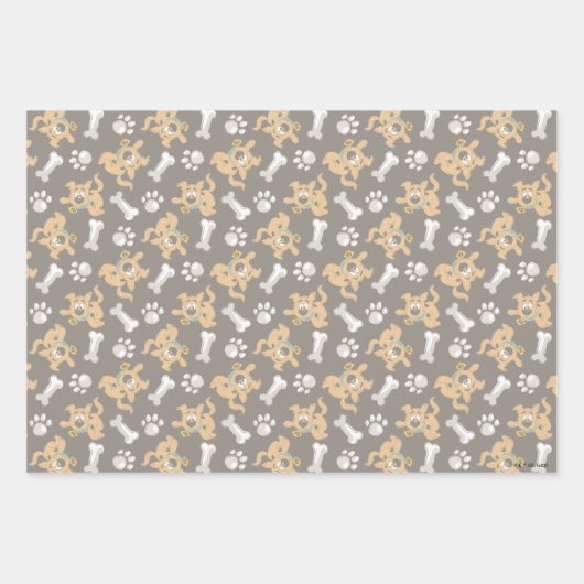 Puppy Scooby-Doo Bone & Paw Print Patroon Inpakpapier Vel (Voorkant 2)
