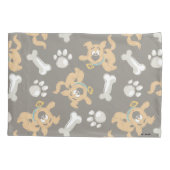 Puppy Scooby-Doo Bone & Paw Print Patroon Kussensloop (Achterkant)