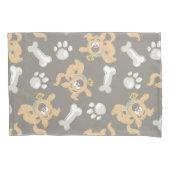 Puppy Scooby-Doo Bone & Paw Print Patroon Kussensloop (Voorkant)