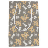Puppy Scooby-Doo Bone & Paw Print Patroon Medium Cadeauzakje (Voorkant)
