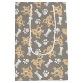 Puppy Scooby-Doo Bone & Paw Print Patroon Medium Cadeauzakje (Achterkant)