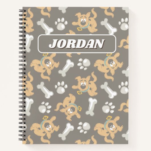 Puppy Scooby-Doo Bone & Paw Print Patroon Notitieboek (Voorkant)