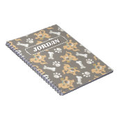 Puppy Scooby-Doo Bone & Paw Print Patroon Notitieboek (Rechterzijde)