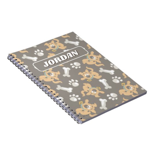 Puppy Scooby-Doo Bone & Paw Print Patroon Notitieboek (Rechterzijde)
