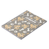Puppy Scooby-Doo Bone & Paw Print Patroon Notitieboek (Linkerzijde)