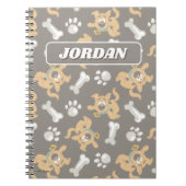 Puppy Scooby-Doo Bone & Paw Print Patroon Notitieboek (Voorkant)