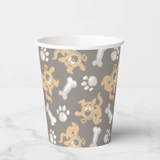 Puppy Scooby-Doo Bone & Paw Print Patroon Papieren Bekers (Links)