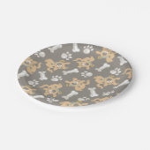 Puppy Scooby-Doo Bone & Paw Print Patroon Papieren Bordje (Gekanteld)
