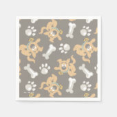 Puppy Scooby-Doo Bone & Paw Print Patroon Servet (Voorkant)