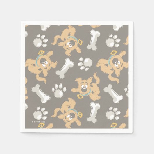 Puppy Scooby-Doo Bone & Paw Print Patroon Servet (Voorkant)