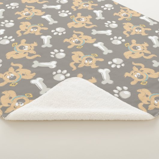Puppy Scooby-Doo Bone & Paw Print Patroon Sherpa Deken (3/4)