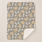 Puppy Scooby-Doo Bone & Paw Print Patroon Sherpa Deken (Voorkant)