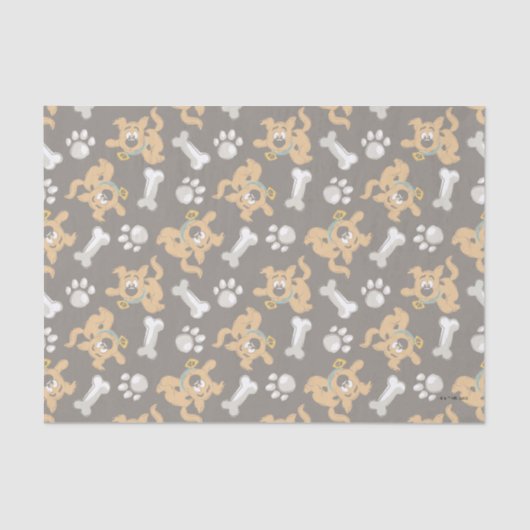 Puppy Scooby-Doo Bone & Paw Print Patroon Tissuepapier (Voorkant)