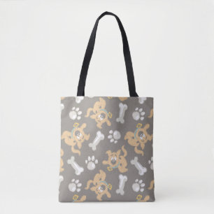 Puppy Scooby-Doo Bone & Paw Print Patroon Tote Bag