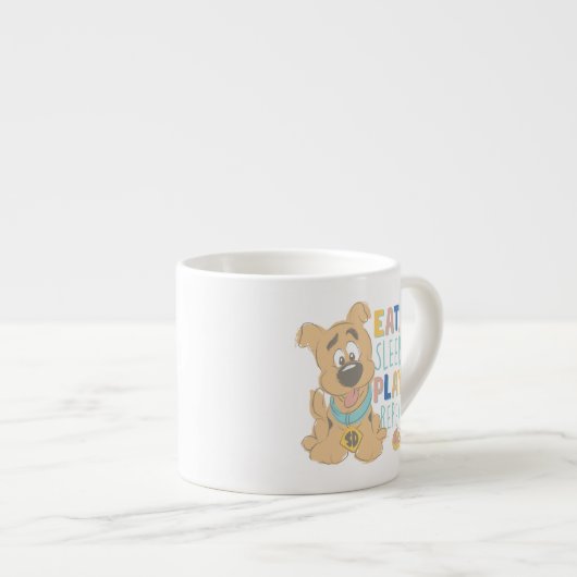 Puppy Scooby-Doo "Eat, Sleep, Play, Repeëren" Espresso Kop (Voorkant rechts)
