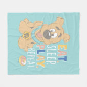 Puppy Scooby-Doo "Eat, Sleep, Play, Repeëren" Fleece Deken (Voorkant (Horizontaal))