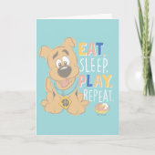Puppy Scooby-Doo "Eat, Sleep, Play, Repeëren" Kaart (Voorkant)