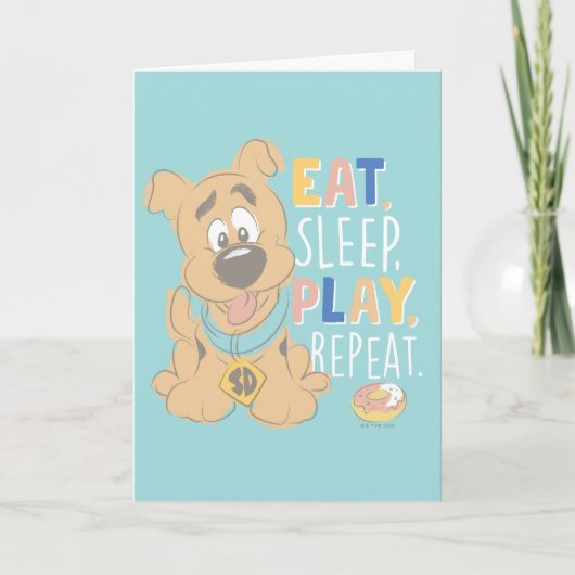 Puppy Scooby-Doo "Eat, Sleep, Play, Repeëren" Kaart (Voorkant)