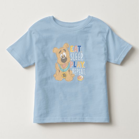 Puppy Scooby-Doo "Eat, Sleep, Play, Repeëren" Kinder Shirts (Voorkant)