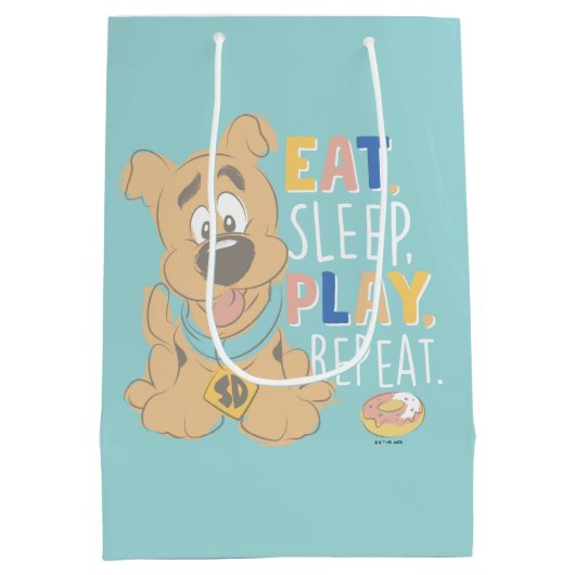 Puppy Scooby-Doo "Eat, Sleep, Play, Repeëren" Medium Cadeauzakje (Achterkant)