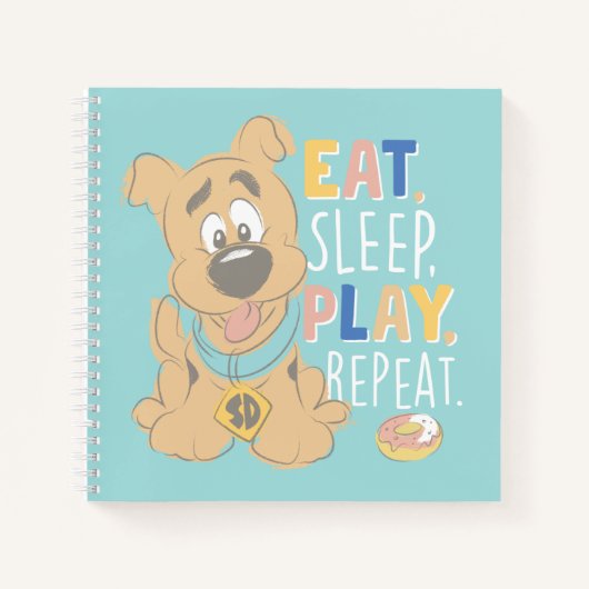 Puppy Scooby-Doo "Eat, Sleep, Play, Repeëren" Notitieboek (Voorkant)