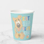 Puppy Scooby-Doo "Eat, Sleep, Play, Repeëren" Papieren Bekers (Achterkant)