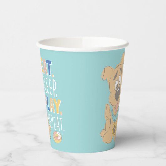 Puppy Scooby-Doo "Eat, Sleep, Play, Repeëren" Papieren Bekers (Links)