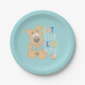 Puppy Scooby-Doo "Eat, Sleep, Play, Repeëren" Papieren Bordje (Voorkant)