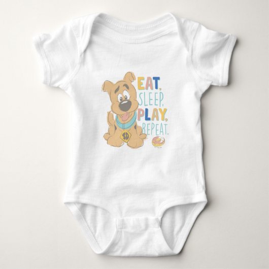 Puppy Scooby-Doo "Eat, Sleep, Play, Repeëren" Romper (Voorkant)