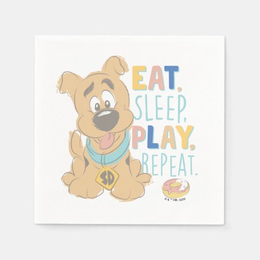 Puppy Scooby-Doo "Eat, Sleep, Play, Repeëren" Servet (Voorkant)