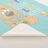 Puppy Scooby-Doo "Eat, Sleep, Play, Repeëren" Sherpa Deken (3/4)