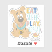 Puppy Scooby-Doo "Eat, Sleep, Play, Repeëren" Sticker (Vel)