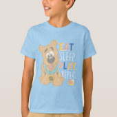 Puppy Scooby-Doo "Eat, Sleep, Play, Repeëren" T-shirt (Voorkant)